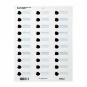 Black cat blue white return address etiket (Full Sheet)