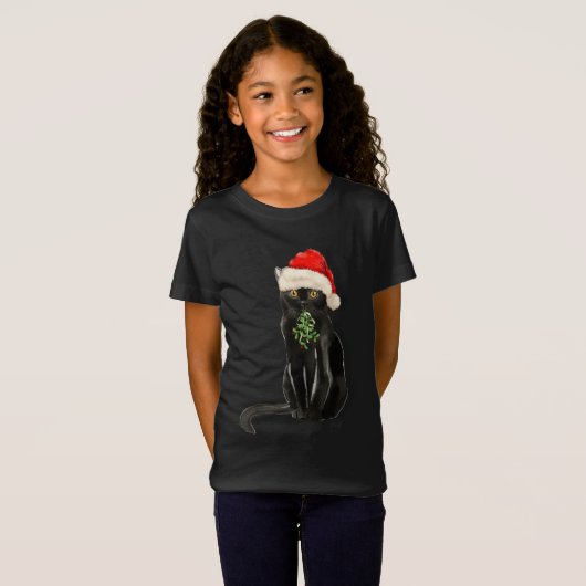 Black Cat Bombay Breed kerstkerstkerstkerstkerstke T-shirt (Voorkant volledig)