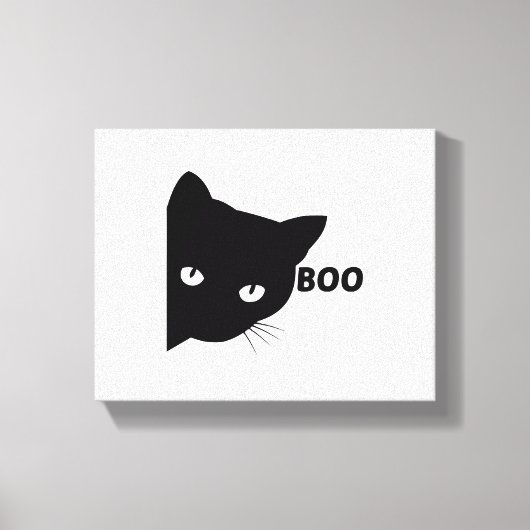 Black cat boo Halloween gift cats Canvas Afdruk (Voorkant)