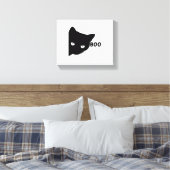 Black cat boo Halloween gift cats Canvas Afdruk (Insitu (Slaapkamer))