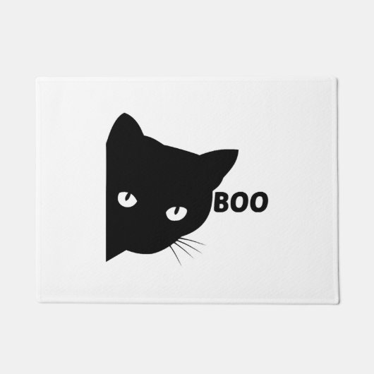 Black cat boo Halloween gift cats Deurmat (Voorkant)