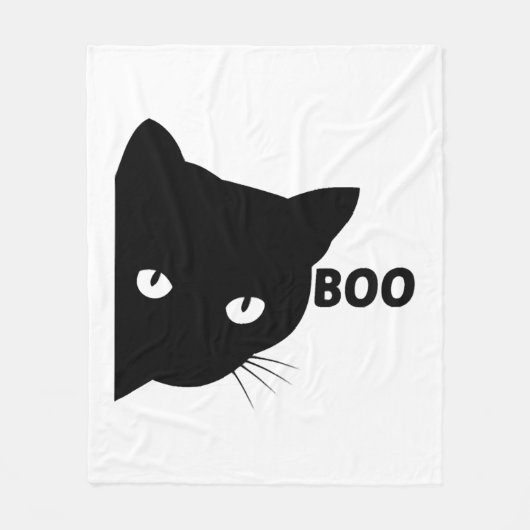 Black cat boo Halloween gift cats Fleece Deken (Voorkant)