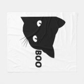 Black cat boo Halloween gift cats Fleece Deken (Voorkant (Horizontaal))
