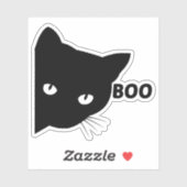 Black cat boo Halloween gift cats Sticker (Vel)