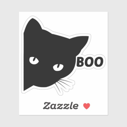 Black cat boo Halloween gift cats Sticker (Vel)