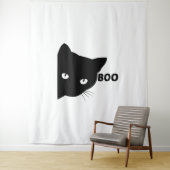 Black cat boo Halloween gift cats Wandkleed (In situ)