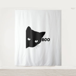Black cat boo Halloween gift cats Wandkleed