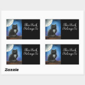 Black Cat Book Label Sticker (Vel)