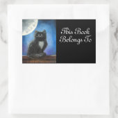 Black Cat Book Label Sticker (Tas)