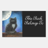 Black Cat Book Label Sticker (Voorkant)