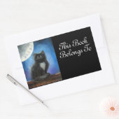 Black Cat Book Label Sticker (Envelop)