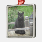 Black Cat Bridge-Ornament Metalen Ornament (Links)