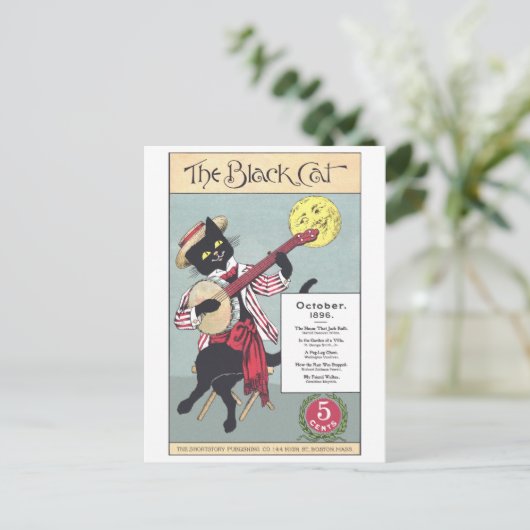 Black Cat Briefkaart (Staand voorkant)