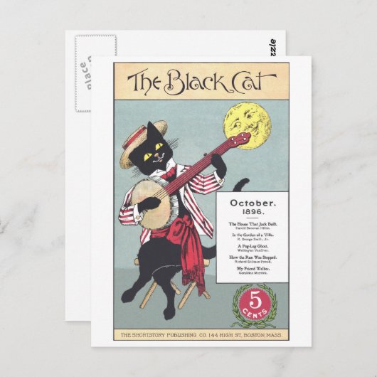 Black Cat Briefkaart (Voorkant / Achterkant)