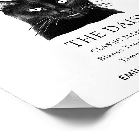 Black Cat bruiloft handtekening Drink teken Poster (Hoek)