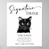 Black Cat bruiloft handtekening Drink teken Poster (Voorkant)