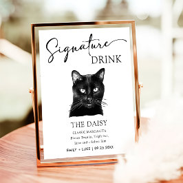 Black Cat bruiloft handtekening Drink teken Poster