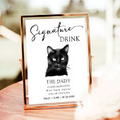 Black Cat bruiloft handtekening Drink teken Poster