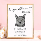 Black Cat bruiloft handtekening Drink teken Poster