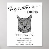 Black Cat bruiloft handtekening Drink teken Poster (Voorkant)