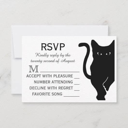 Black Cat bruiloft RSVP (Voorkant)