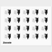 Black Cat Bruiloft Save The Date Vierkante Sticker (Vel)
