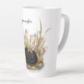 Black Cat Butterflies Latte Mok (Rechterhoek)