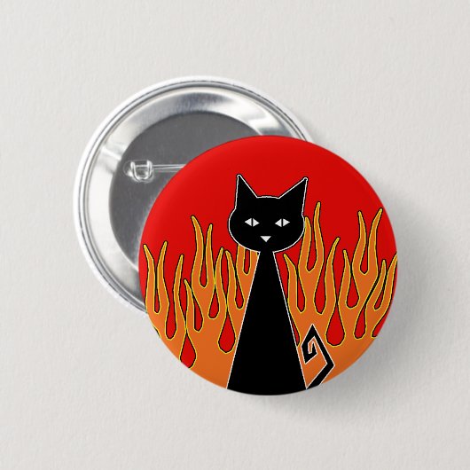 Black Cat Button (Voorkant /achterkant)