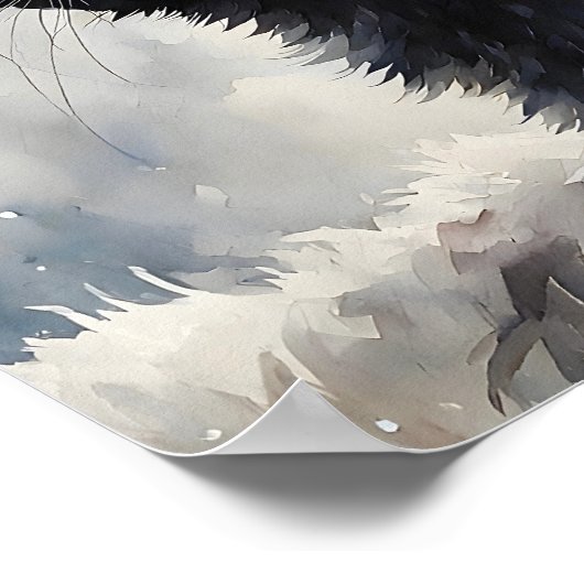 Black Cat by Window Art Print Cozy Feline Wall Art (Hoek)