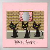 Black Cat Canvas Art "Three Amigos" Poster (Voorkant)