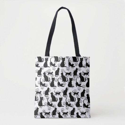 Black Cat Canvas tas | Halloween Trick or treat Ba (Voorkant)