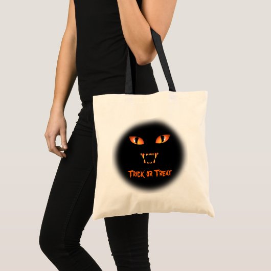 Black Cat Canvas tas Halloween Trick or treat Bag (Voorkant (product))