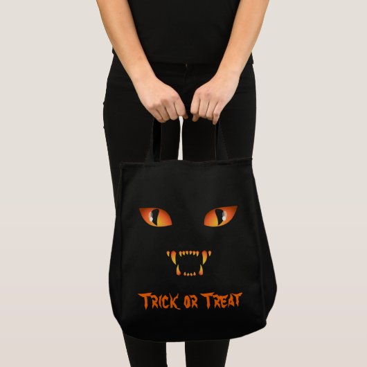 Black Cat Canvas tas Halloween Trick or treat Bag (Voorkant (product))