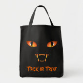 Black Cat Canvas tas Halloween Trick or treat Bag (Voorkant)