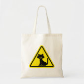 Black Cat-Canvas tas voor waarschuwingspenteken (Voorkant)