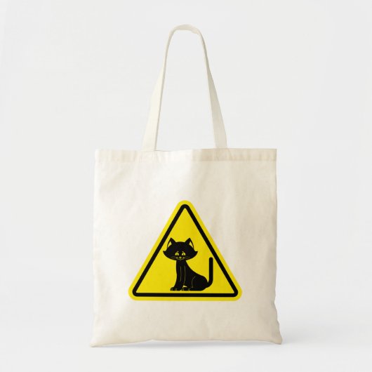 Black Cat-Canvas tas voor waarschuwingspenteken (Voorkant)