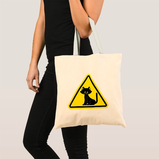 Black Cat-Canvas tas voor waarschuwingspenteken
