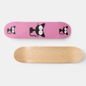BLACK CAT CARTOON PINK SKATEBOARD DECK (Horizontaal)