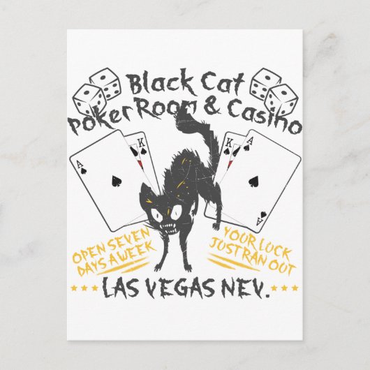 Black Cat Casino Briefkaart (Voorkant)