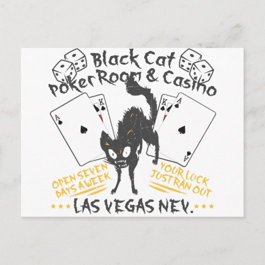 Black Cat Casino Briefkaart (Voorkant)