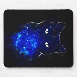 Black Cat Cat Cat Cat Gift, Cute Kitten Galaxy Gif Muismat