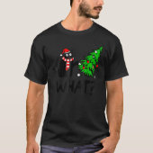 Black Cat Cat Gift Pushing kerstboom over kat Wha T-shirt (Voorkant)