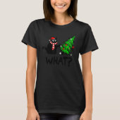 Black Cat Cat Gift Pushing kerstboom over kat Wha T-shirt (Voorkant)