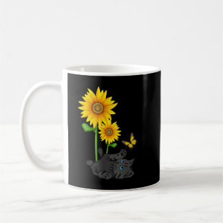 Black Cat Cats and sunflowers kitten sunflower but Koffiemok