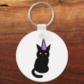 Black Cat Celebration Keyring Sleutelhanger (Voorkant)