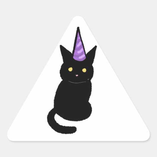 Black Cat Celebration Sticker (Voorkant)
