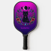 Black Cat Celestial Mystical Purple Pink Pickleball Paddle (Achterkant)