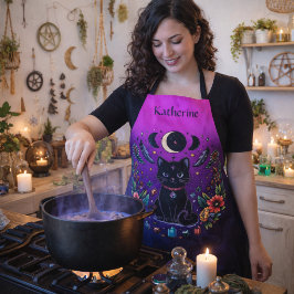 Black Cat Celestial Mystical Purple Pink Schort