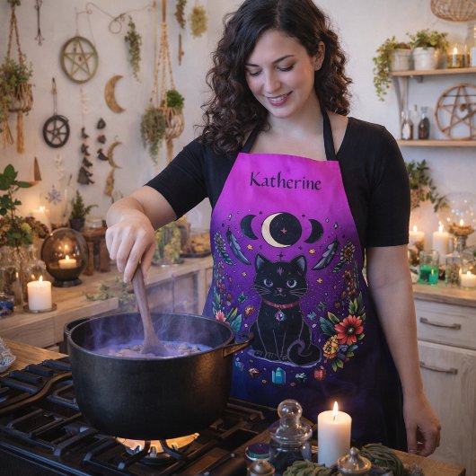 Black Cat Celestial Mystical Purple Pink Schort