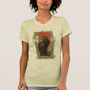 Black Cat / Chat ~ Art Nouveau Organic T-Shirt
